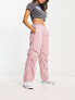 Stradivarius oversized poplin pant in pink