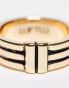 WTFW engraved line band ring in gold