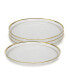 Pebbled Glass Charger Plates Raised Rim with Border, Set of 4