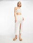 Pull&Bear crochet midi skirt co-ord in white