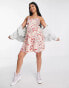 Wednesday's Girl Maternity tiered mini cami dress in pink ditsy floral