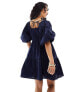 Nobody's Child Ruby balloon sleeve mini dress in navy