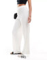 ONLY Tall loose fit plisse trouser in off white