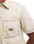 Dickies newington washed short sleeve shirt in off white