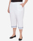 Plus Size Summer Breeze Pull-On Border Cuff Capri Pants