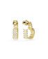 Baguette Cut, Heart, Small, White, Gold-Tone Plated atrix Hoop Earrings