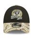 Big Boys Black, Camo Las Vegas Raiders 2022 Salute To Service 9FORTY Snapback Trucker Hat