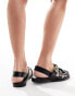 Mango buckle cross over sandals in black