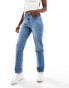 Levi's 501 straight fit crop jeans in mid blue