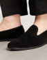 Truffle Collection faux suede slip on loafers in black