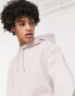 Topman heavyweight oversized washed hoodie with side pockets in light pink