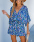 Women's Abstract Print Drawstring Romper