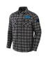 Men's NFL x Gray Carolina Panthers Flannel Long Sleeve Button-Up Shirt