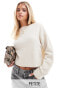 Vero Moda Petite round neck knitted jumper in cream