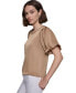 Women's Grommet Puff-Sleeve Top