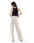 JDY button detail wide leg dad trousers in stone