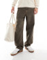 Pull&Bear straight fit carpenter jean in washed brown