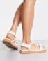 Public Desire Miami quilted rope flatform sandals in cream