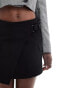 & Other Stories a line mini skirt with buckle wrap detail in black