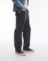 Topman loose canvas trousers in charcoal