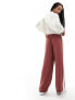 ASOS DESIGN Petite pull on trouser with contrast panel in terracota