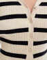 Levi's Tulip slim fit stripe knit cardigan in beige