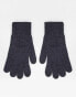 ASOS DESIGN touch screen gloves in polyester in charcoal grey