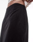 Topshop cutwork trim midi skirt in black