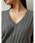 Women's V-Neck Cashmere T-shirt