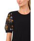 Women's Floral Puff-Sleeve Blouse