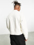 ASOS DESIGN heavyweight oversized sweatshirt with zip detail in off white