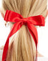 ASOS DESIGN hairband with bow detail in red