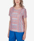 Women's Neptune Beach Textured Stripe Top with Side Ruching