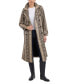 Women's Faux-Leather Snakeskin-Print Trench Coat