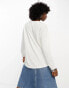 Noisy May relaxed long sleeve t-shirt in white