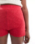 SNDYS embossed knitted shorts in red