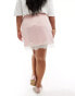 ASOS DESIGN Curve Lace trim mini skirt in pink