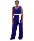 Women's Surplice-Neck Sleeveless Tie-Waist Jumpsuit