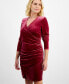 Petites Velvet Wrap Mini Dress, Created for Macy's