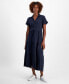 Women's Cotton Collared Tiered Maxi Dress