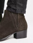 H by Hudson Exclusive Abram Cuban chelsea boots in brown suede