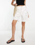 Vero Moda floral embroidered denim shorts in white