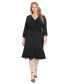 Plus Size Side-Knot 3/4-Sleeve Dress