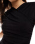 ONLY wrap cap sleeve top in black