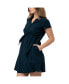 Maternity Colette Short Sleeve Tie Up Linen Dress