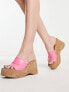 Madden Girl Zaharra cork platform sandal in hot pink