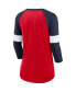 Women's New England Patriots Heather Red/Heather Navy Football Pride Raglan 3/4-Sleeve T-shirt