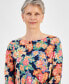 Women's Printed 3/4 Sleeve Jacquard Top, Created for Macy's