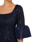 Women's Sequin-Embroidered Bell-Sleeve Dress