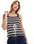 ASOS DESIGN knitted stripe cami top in mono